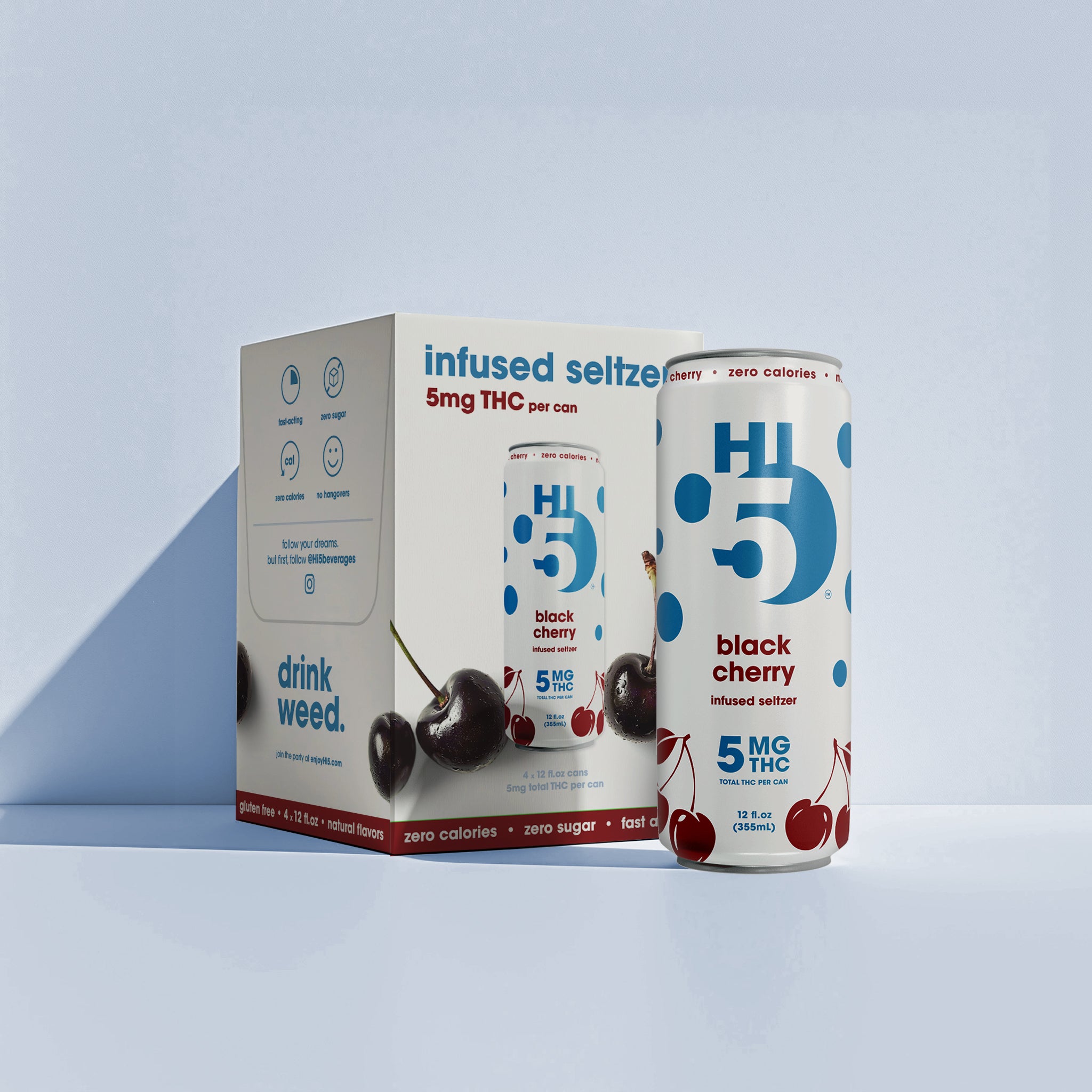 Black Cherry Seltzer | Shop Hi5 Infused Seltzer | THC Drinks